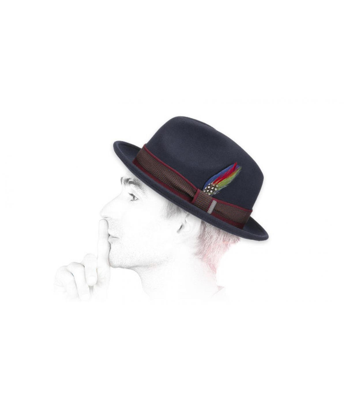 Fedora marineblau Stetson Player Arlington Woolfelt navy Fedora marineblau Stetson Player Arlington Woolfelt navy